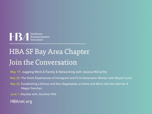HBAPacific's tweet photo. First of the virtual Topic Based Networking series is tomorrow, May 19, 2020, 4-5pm PST: Join Jessica McCarthy, VP of Marketing from Lumiata in a lively discussion on juggling work, family and networking. Registration is free: https://t.co/0elfHpjKDb #HBASF #HBAimpact https://t.co/gy7DJBwyst