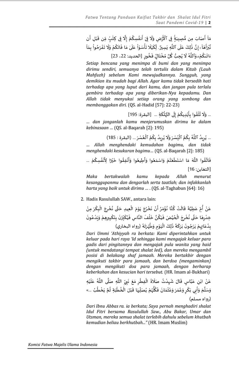 dr_koko28's tweet photo. Fatwa MUI : Shalat Idul Fitri boleh dilaksanakan di rumah dengan berjamaah bersama anggota keluarga atau secara sendiri (munfarid), terutama yang berada di kawasan penyebaran Covid-19 yang belum terkendali. (1) https://t.co/drZeImikuO