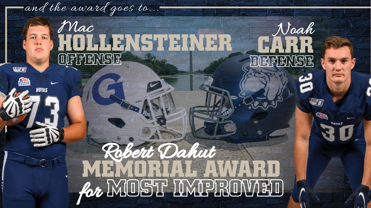 The recipients of the Robert Dahut Memorial Award are Mac Hollensteiner and Noah Carr. These two young men will be a force in a #Hoyas uniform in the years to come due to the work they have been putting in towards their craft. #HoyaSaxa #DefendtheDistrict