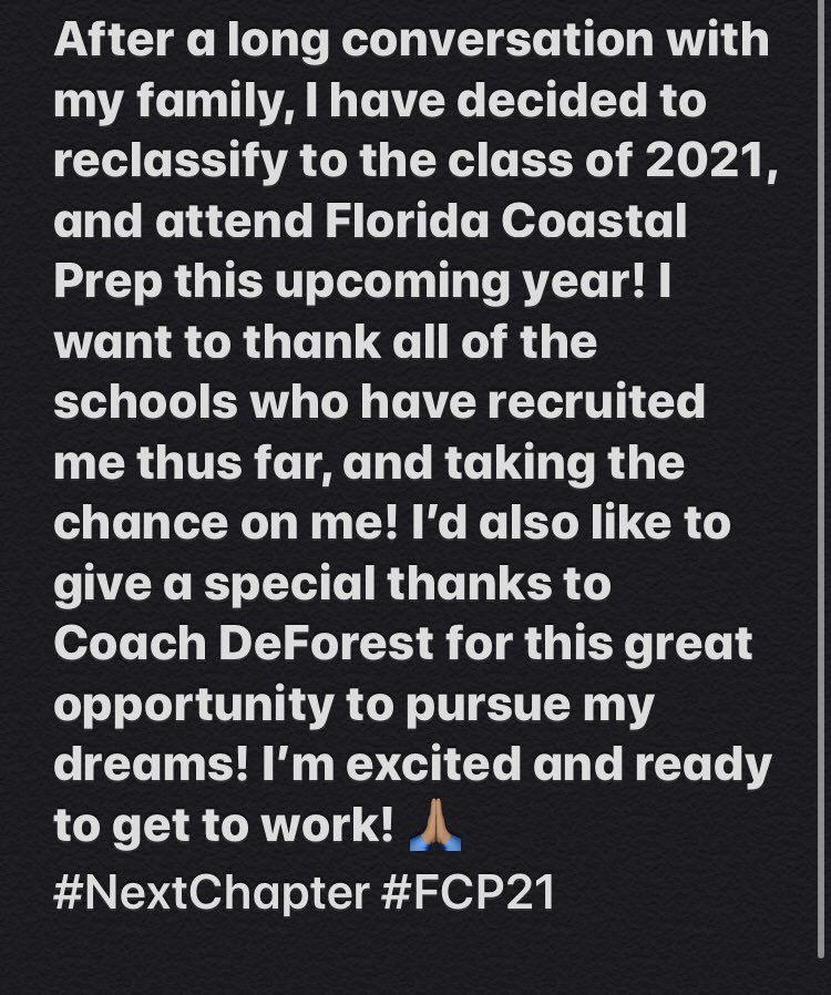 chris12williams's tweet photo. Next Chapter💕 @FLCoastalPrep https://t.co/qBD2c6T7R2