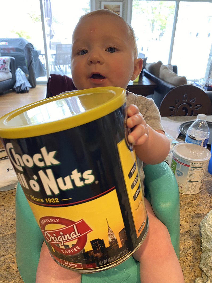 MrsBamEducator's tweet photo. All the toys in the world and Frank wants to play with the empty coffee can!! ☕️ #frankthomas #chockfullonuts @chockfullonuts https://t.co/PYpMMZS9OO
