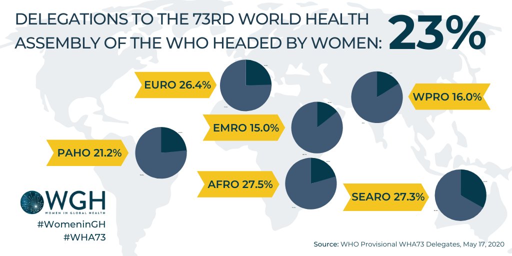 womeninGH's tweet photo. @WHO @INTGenderChamps At #WHA73, the % of women chief delegates is EXACTLY THE SAME as it was five years ago. Where's the progress towards #GenderParity in #GlobalHealth leadership and decision-making? A commitment to #GenderEquality is clear in the #COVID19 resolution, but we can do better than this! https://t.co/rE9tJnd6YU