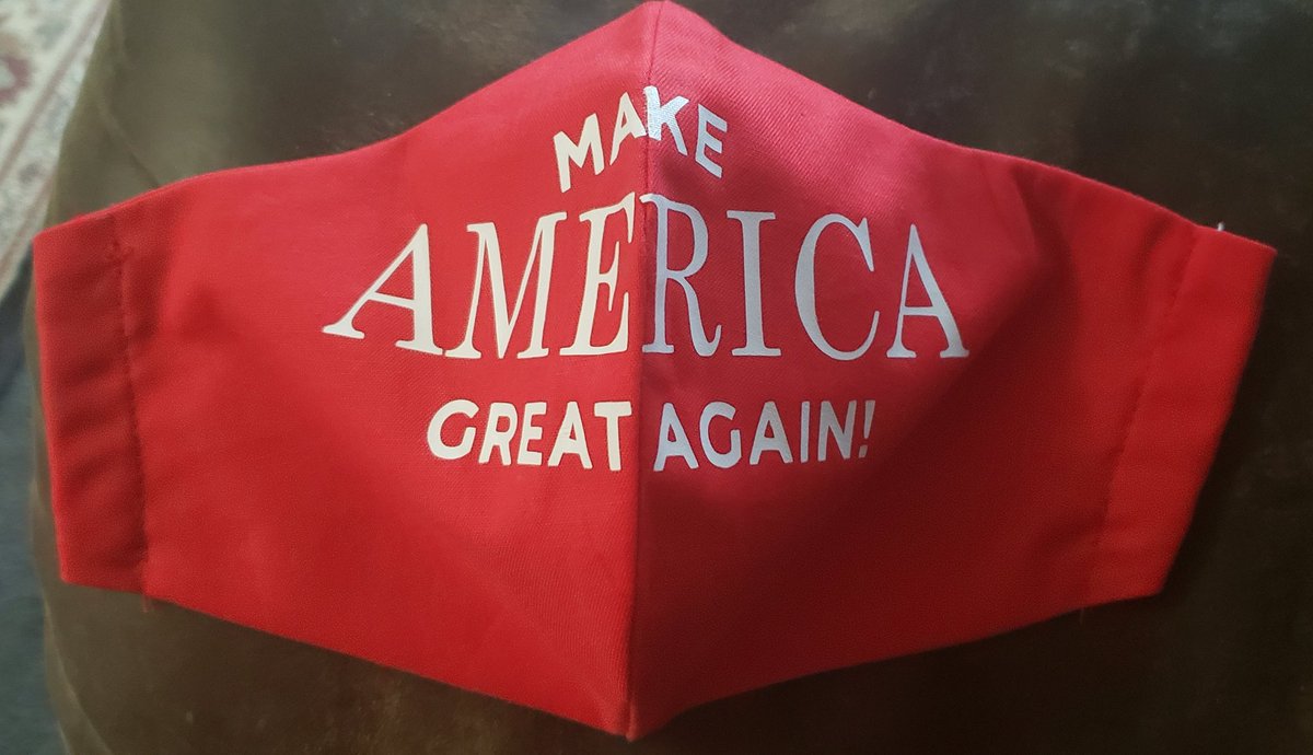 CheryL0000000's tweet photo. This is my new mask!! 100%Trump!!! @realDonaldTrump Is the Real Deal! If we're supposed to wear masks.. I'LL SUPPORT MY @POTUS  while doing it!! #KAG #Trump2020 #ImWithTrump https://t.co/G8poEgjDBo