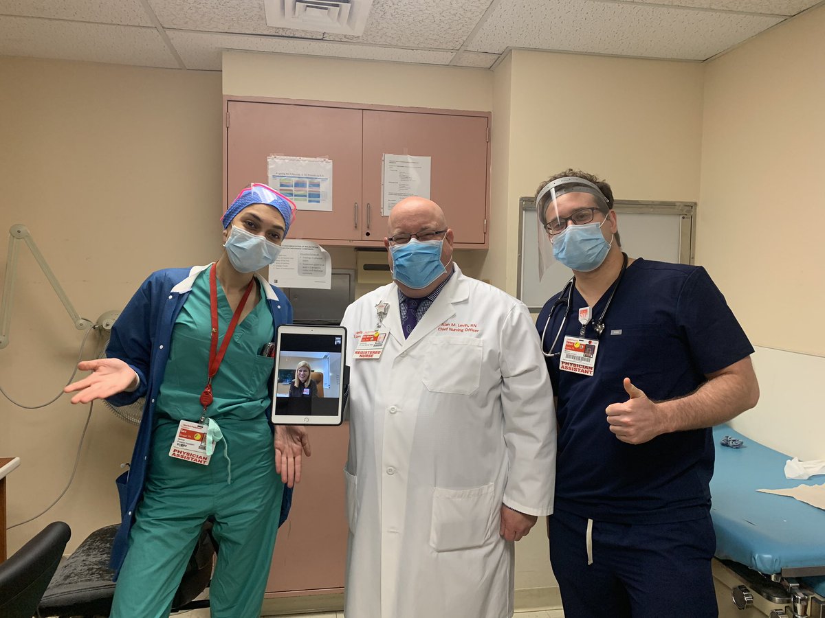 Our CNO <a href="/alanmlevin/">Alan Levin</a> hosting the check-in with our NYP COO Dr Laura Forese. The unit appreciates this check-in. We’re in this together! Photo props <a href="/Shahgird/">Sadaf</a>. <a href="/Althea17453021/">Althea</a>