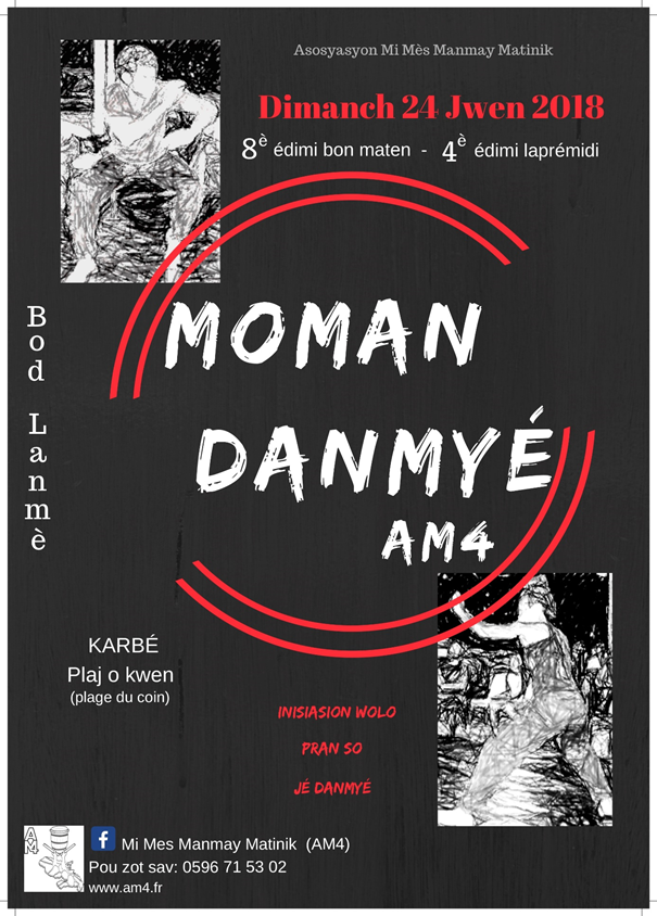 Aujourd'hui:En Martinique il y a l’association AM4 (Mi mès Manmay Matinik)-> l’un de leur objectif est d’étudier et revaloriser les formes de combat populaire avec la pratique du danmyé, les autres danse comme le kalenda et le bèlè. #2