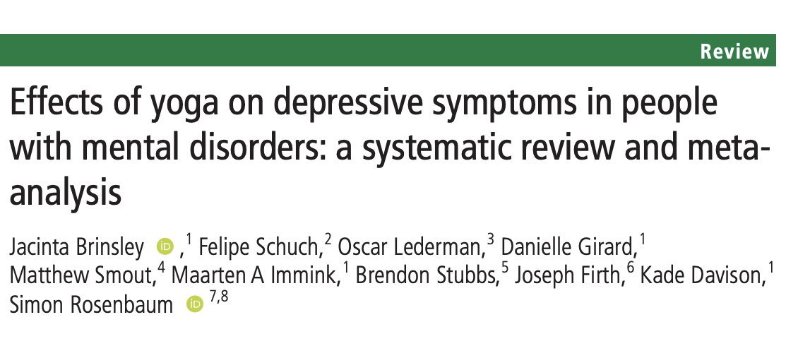 2. More sessions per week seemed to have a greater reduction in depressive symptoms (β= -.44, p<.001)It doesn’t have to be long, even just a short yoga session can help. Something is better than nothing!  @exerciseworks @ESSA_NEWS  @EIMnews