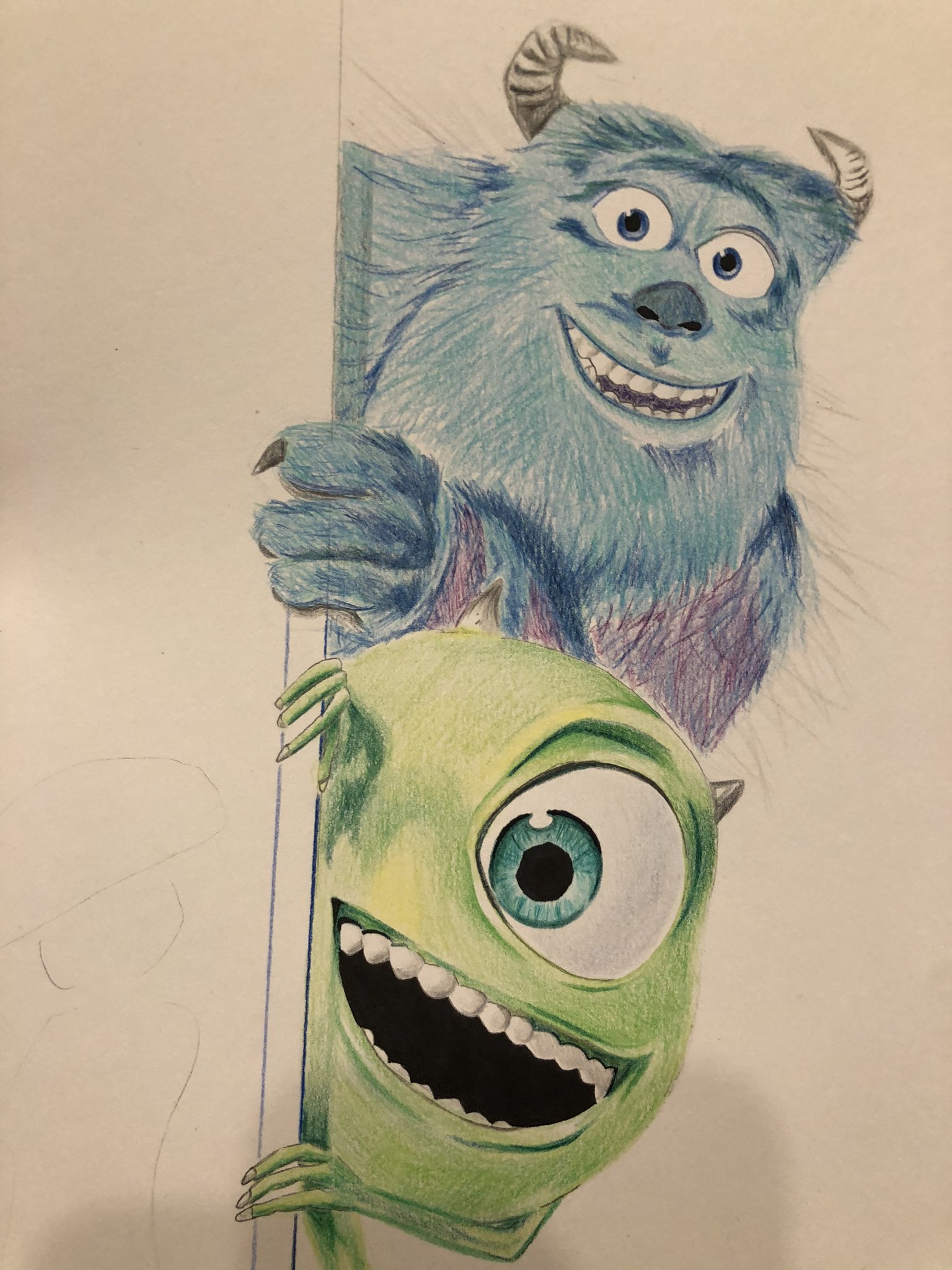 Mana 制作途中ですが 今日はこれからブーと背景描いていきます 色鉛筆イラスト モンスターズインク お絵描き好きさんと繋がりたい イラスト好きな人と繋がりたい T Co Yhix2bpwhv Twitter