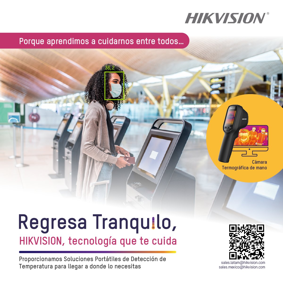 HikvisionLatam's tweet photo. El mundo ha cambiado y nosotros también 🙂 Hemos adaptado nuestra tecnología para que regresemos tranquilos a lo que será nuestra vida de ahora en adelante. #RegresaTranquilo #HikvisionLíderenTecnología ¿Quieres más información? Sigue el enlace: https://t.co/zIADoP5vDP https://t.co/InTbMpYciy