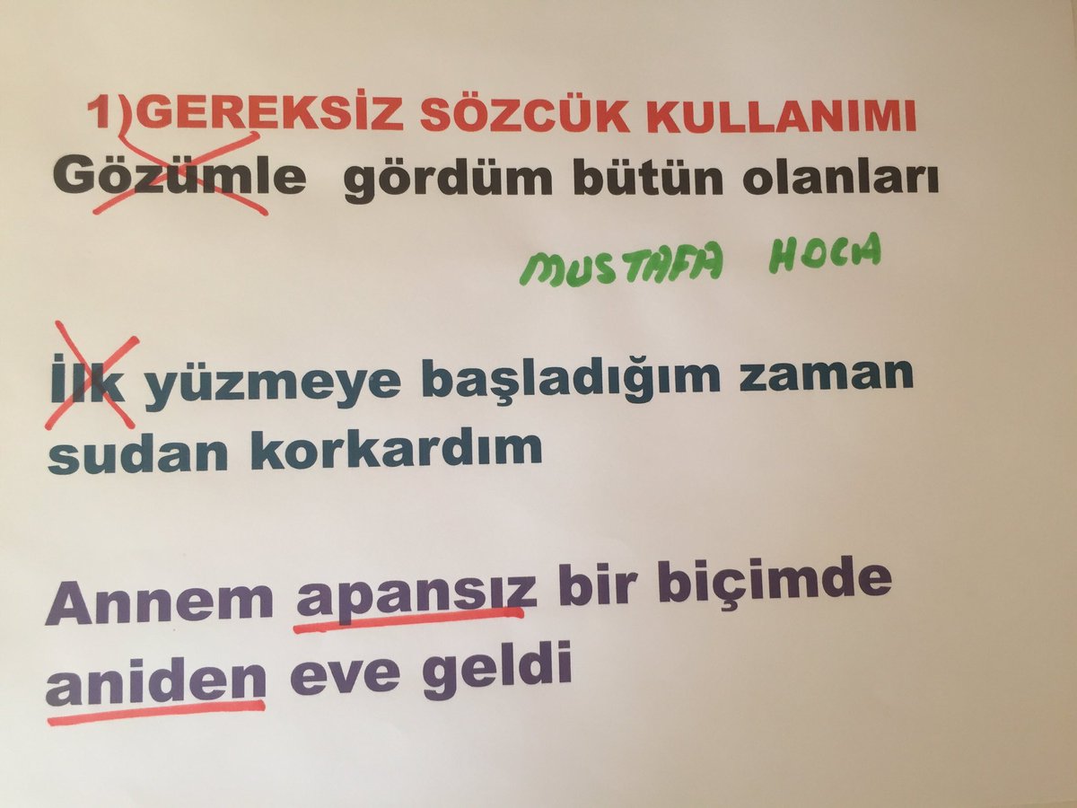 HocaTurkce's tweet photo. Anlatım Bozukluğu 
Gereksiz Sözcük Kullanımı 
#survivior2020 #19MAYIS1919 #ygs #TYT #lgs2020 https://t.co/p69ocrNy8l