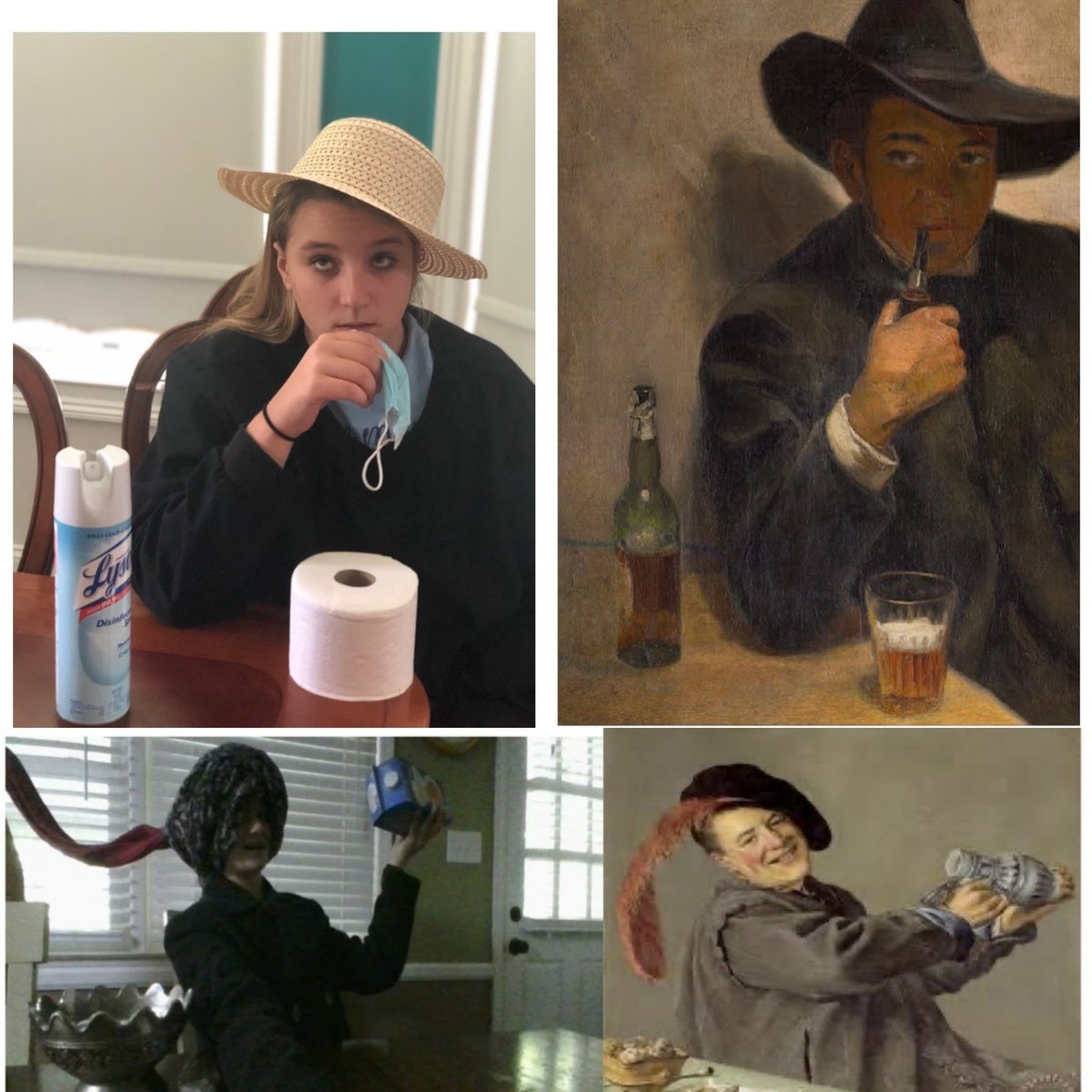 LooperArtClass's tweet photo. Art students created Self Portraits inspired from art history. https://t.co/IGAl2Z6QvM