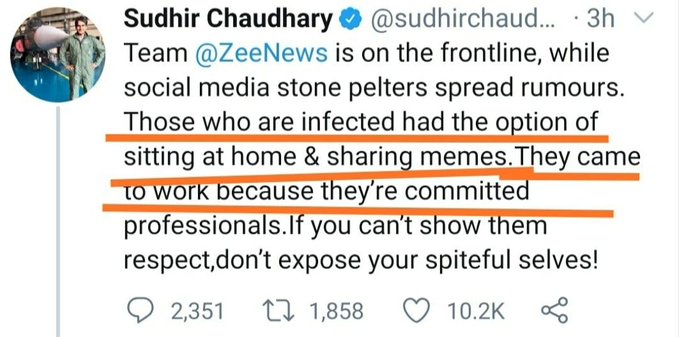 sajidsch's tweet photo. Life is Boomerang, what you give you get.
Spreading hatred, fake news and now #CoronaZeehad karma hits you back 
#ZeenewsSpreadingCorona 
#ZeeJamaat 
#ZeeNewsSealKaro https://t.co/qLvL7PgM1T