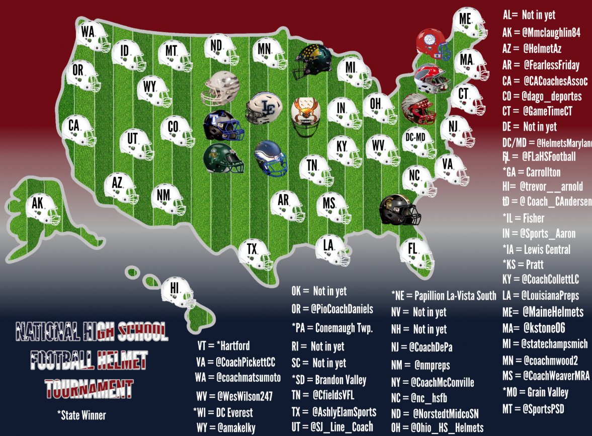 hcaneswirl's tweet photo. Pretty sweet looking map right here... #RedOnTop #HurricanePride
follow @hshelmettourney to get involved with the voting in the other states going on right now. You'll see some sweet shells out there...but none sweeter than ours! https://t.co/u2qC04ZiZo