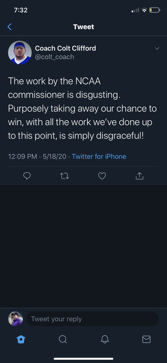 CoachBillBoard's tweet photo. What a turn of events down in Death Valley for @colt_coach. All I see is a bunch of crying. This man is a sore loser and there’s no room for that kind of stuff in football. I won’t stand for this behavior! PUNISH HIM!!! https://t.co/YVhYcOLM9J