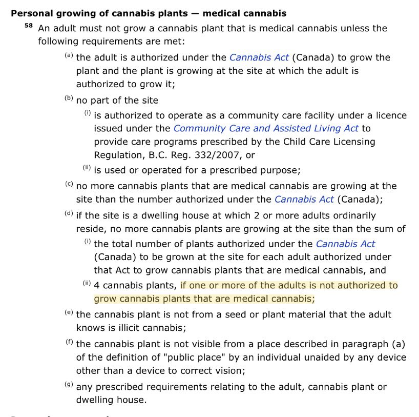 3) Federally, your medical plants do not count toward your 4 rec plants per dwelling limit BUT you must follow provincial rules. For ex, BC rules say that you only get 4 rec plants IF an adult who does NOT have a medical grow resides there.