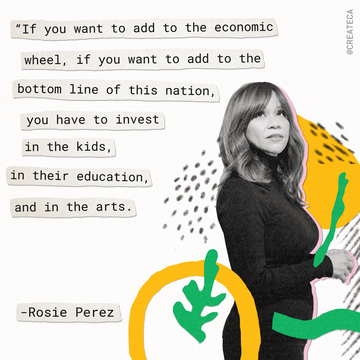 create_ca's tweet photo. Arts education is so important to our state's, and nation's, recovery. More than ever, we cannot afford to disproportionately cut the arts, which is why we're so here for these words from @rosieperezbklyn. What about arts education matters most to you? https://t.co/Y3awNiUzsp