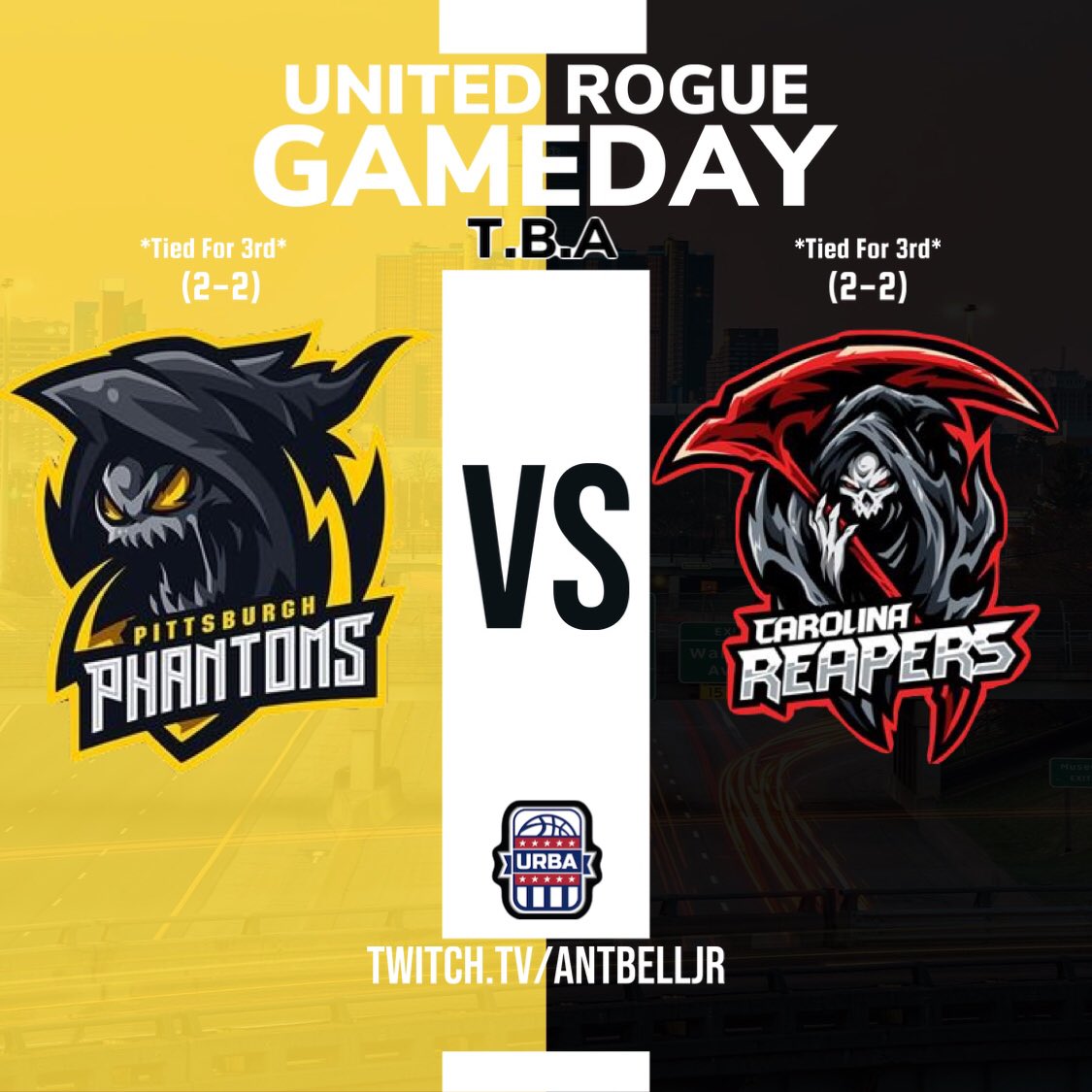 This week we have <a href="/Phantoms412/">Pittsburgh Phantoms</a> on the schedule for the <a href="/URBA__/">United Rogue Basketball Association</a> League. Stay tuned for further details on matchup date &amp; time. 

<a href="/UnitedRogue/">United Rogue</a>