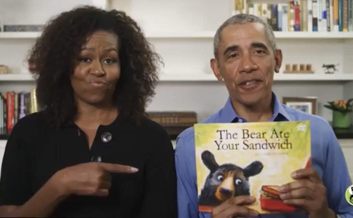 EpsteinCaroline's tweet photo. Thank you @MichelleObama for today’s reading of #GiraffeProblems AND for the BONUS reading with @BarackObama!!!  OMG! ❤️ #PBCSDVirtualSchoolLibrary @PBSKIDS @pbcsd @BinksForestES @bfesfinearts @LibraryCurrent @emapbc #BooksHavePowers https://t.co/sZodUQUSMJ