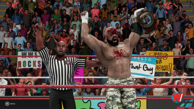 Winner by a final count of 6 to 2Your winner and new World Heavyweight Champion!!!!!! @KWashingtonCAW What a blood bath these men put on!  @JBHayes707 may have come up short but he should be proud of the fight he put up.