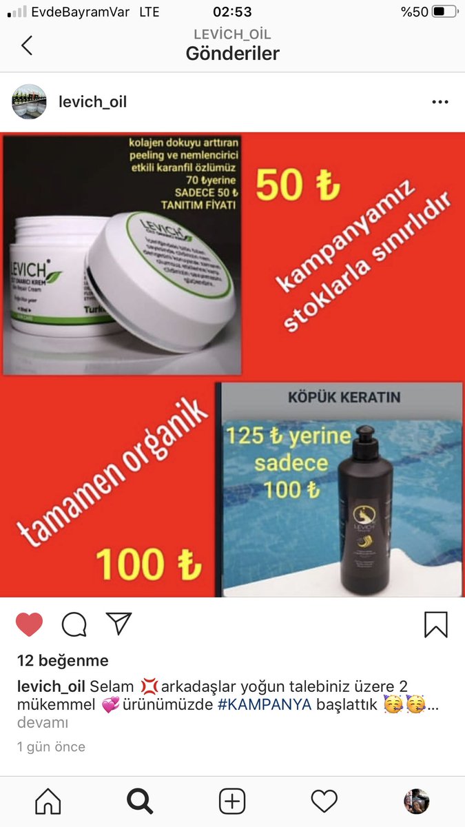Doğal ürün arayanlara instagram: @levich_oil