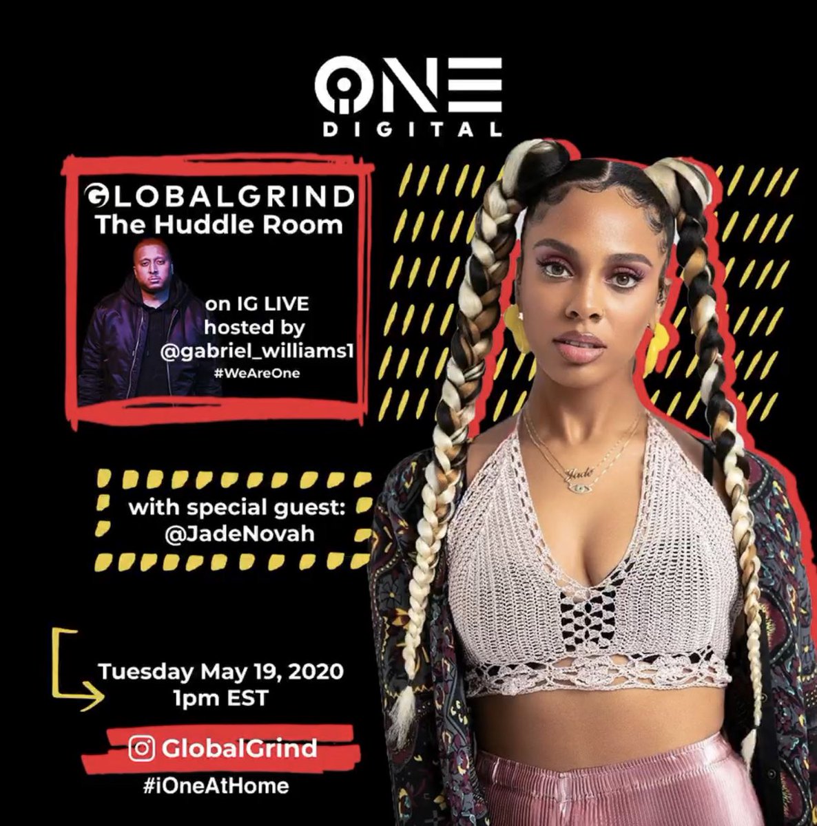 JadeNovah's tweet photo. tomorrow i’m in #thehuddleroom with @gabriel_will2 of @globalgrind
1pmET/10amPT...stop thru my #igLive superNOVAHs✨🪐🖤 #iOneAtHome https://t.co/hUfBXFFGV5