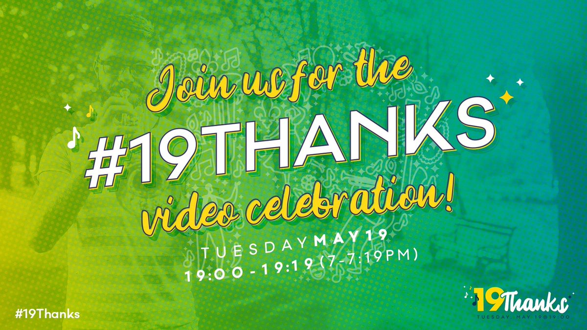 19Thanx's tweet photo. We're just 24 hrs away from the #19Thanks virtual celebration! Join us tomorrow at 19:00 hours (7PM) on our FB page for a special video to express our gratitude for LA's essential workers. For 19 min, we're going to fill the air with "When the Saints Go Marching In." https://t.co/0UKpFdJnFr