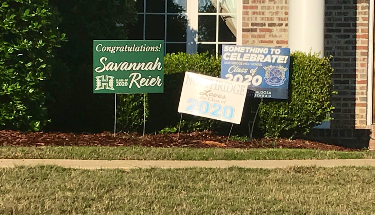 travisreier's tweet photo. More signs in the front yard than Nickerson’s after Ampipe blew the lead late at Walnut Heights. #62stackmonster https://t.co/DnKrTZMGBM