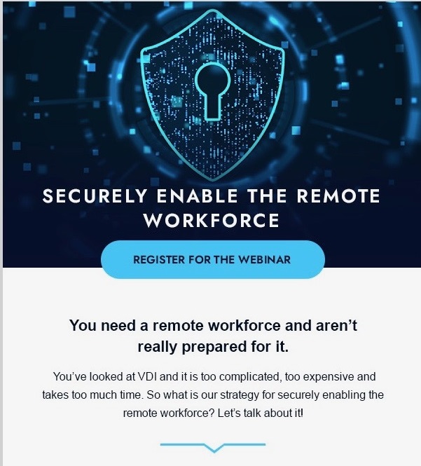 Join @SidepathInc & Arctic Wolf for a discussion on Securely Enabling the Remote Workforce. Register Here: lnkd.in/g2y6Mfi

Attendees will receive a door dash gift card to order lunch from their favorite local spot. 
#remoteworktips #cybersecurity #secureremoteaccess
