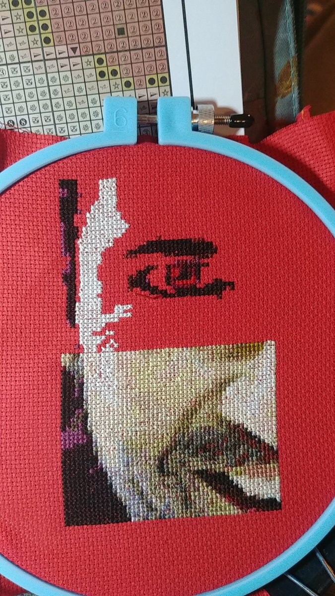 adcgordon's tweet image. The Eye has it! Lol!👀👀
Lord Guy-Liner...
#DevilsEye #Lucifer #CrossStitchAdventures
