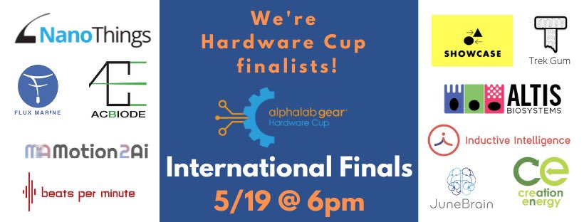 TrekGum's tweet photo. We're a Finalist for the @AlphaLabGear Hardware Cup International Finals! Watch as hardware startups like us from around the world pitch for the $50k grand prize! Tomorrow 6PM EST https://t.co/kIv4PlPYht #HWCup2020 https://t.co/652mjgL5ty