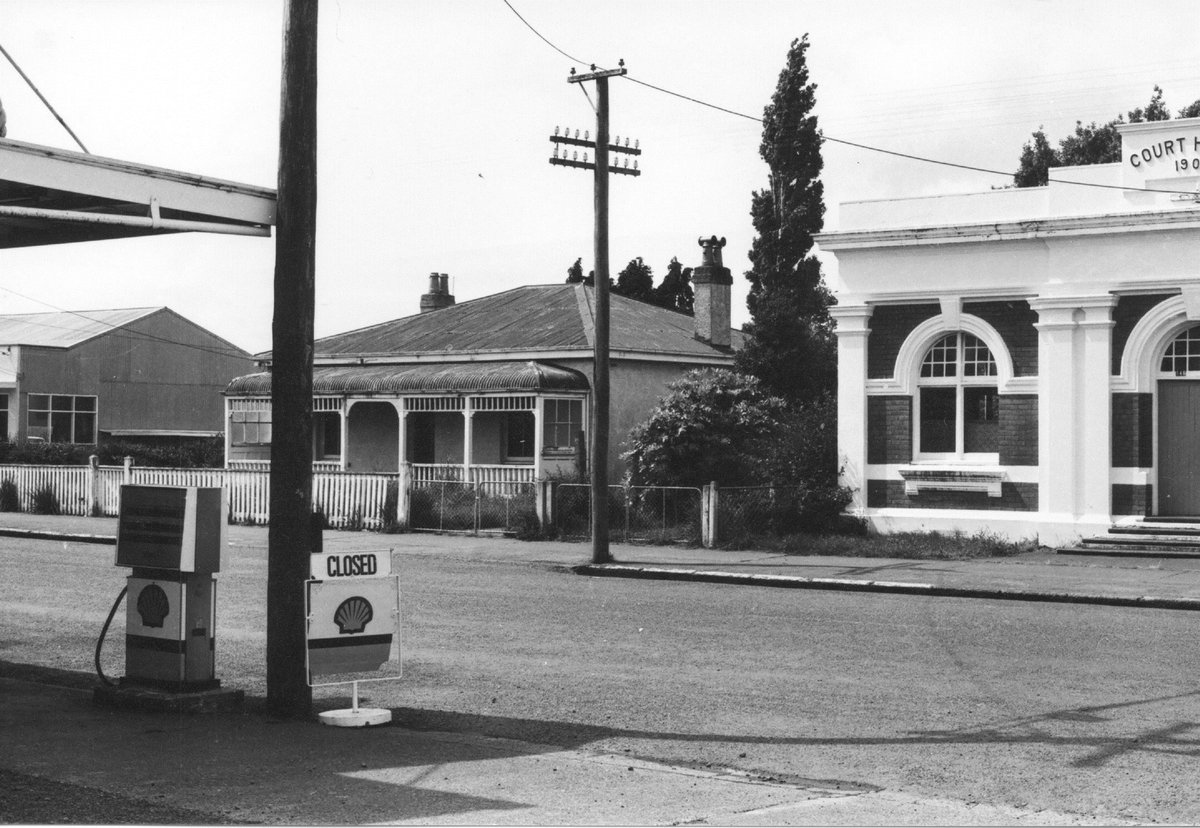 Continuing my pre & post-covid photodocumentary of our Main Street, Otautau: Our next door neighbour (you will see the Museum on right in top left photo)... Previously the Police Station, residence & cells, then Otautau Tractor & Machinery, now OTM 2013... All photos are CC BY