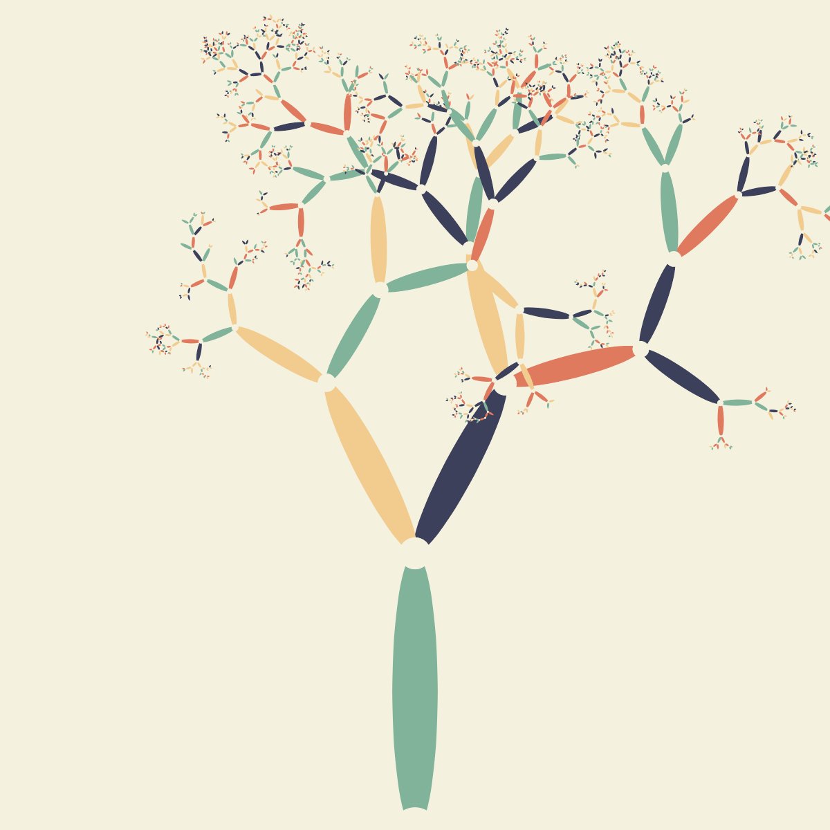 枝、細長いellipseにしたらかわいい！