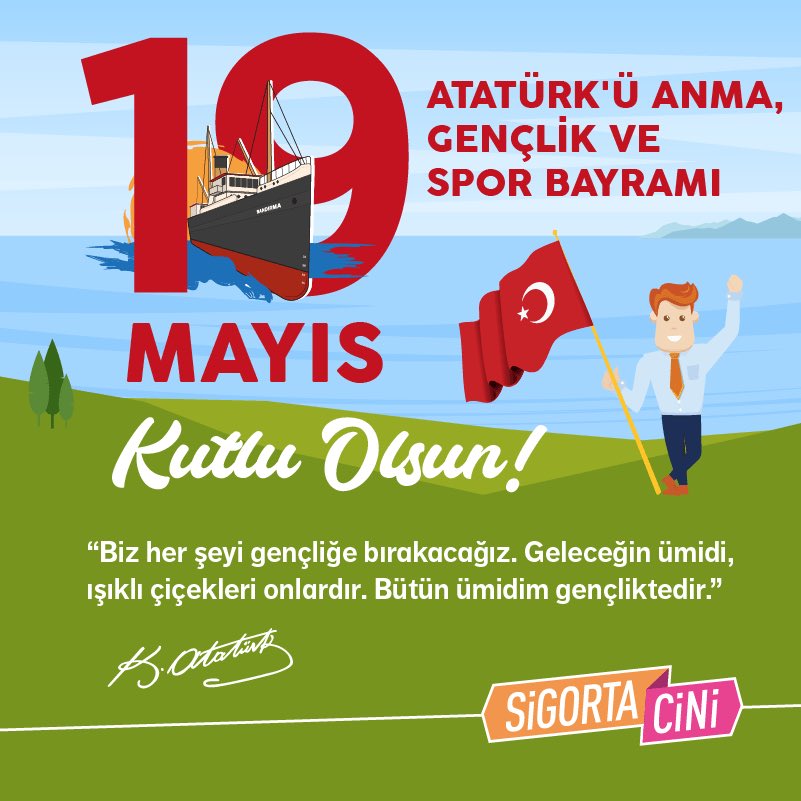 19 Mayıs Atatürk'ü Anma Gençlik ve Spor Bayramımız Kutlu Olsun!
.
#mustafakemalatatürk #19mayıs #ilelebetpayidar