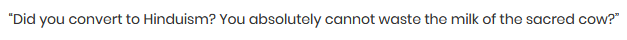 Richard, he's trying not to throw food away, why are you being a jerk about it