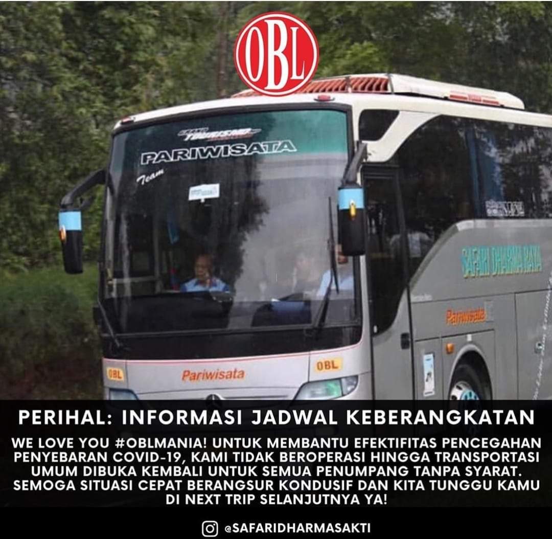 Untuk membantu efektifitas pencegahan penyebaran covid-19, OBL tidak beroperasi hingga transportasi umum dibuka kembali untuk semua penumpang tanpa syarat. 
#obl
#mercedesbenz
#BukanMakelarKarcis
#BukanMewakiliPO