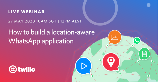 twilio's tweet photo. Did you know WhatsApp bots can communicate with more than just text? Join Twilio Developer Evangelist Phil Nash in this webinar as he shows how to build a location-aware WhatsApp bot with just a few lines of code. https://t.co/gxqO4y9CQ1 https://t.co/bjKASc71ac