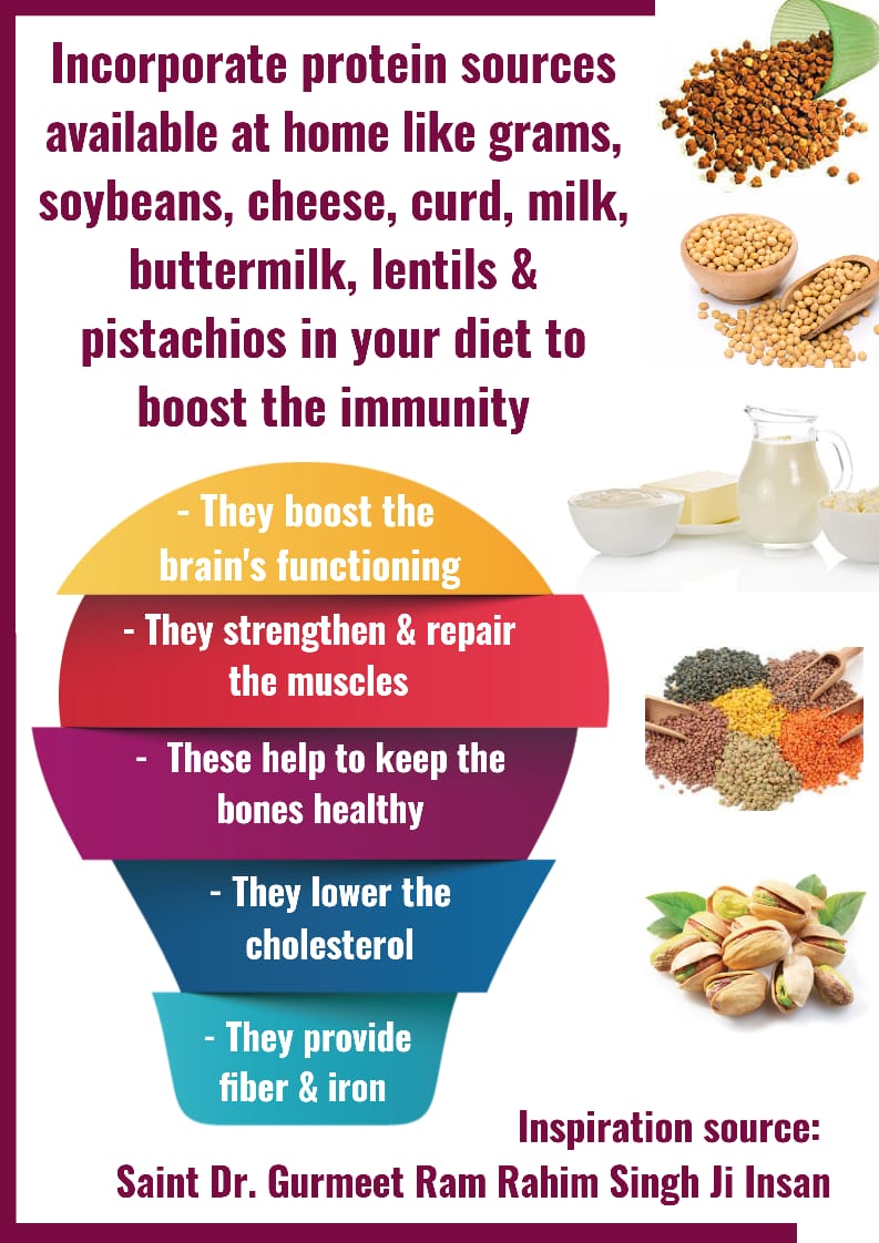 Iam_manvirbajwa's tweet photo. Here are various #TipsToStrengthenImmunity if you follow them you will definitely able to fight against disease like Corona virus. Make your diet healthier having rich proteins &amp; vitamin C which is very helpful to increase immunity. St @Gurmeetramrahim ji urge people to do same. https://t.co/2OFJfSP0Vt
