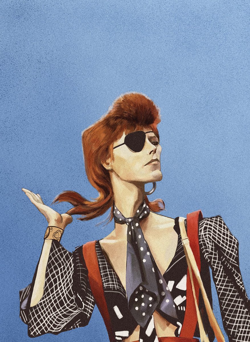 roncarrillo's tweet photo. Salido de  mi six fanart challenge aquí les dejo a David Bowie AKA Ziggy Stardust a color.
#sixfanart #sixfanarts #rocknroll #guitar #davidbowie #bowie #ziggystardust #rebelrebel  #fan #art #fanart #stayhome #todovaaestarbien #fanart #oldschool #tapaojo #2020 https://t.co/7TUSZztNVN