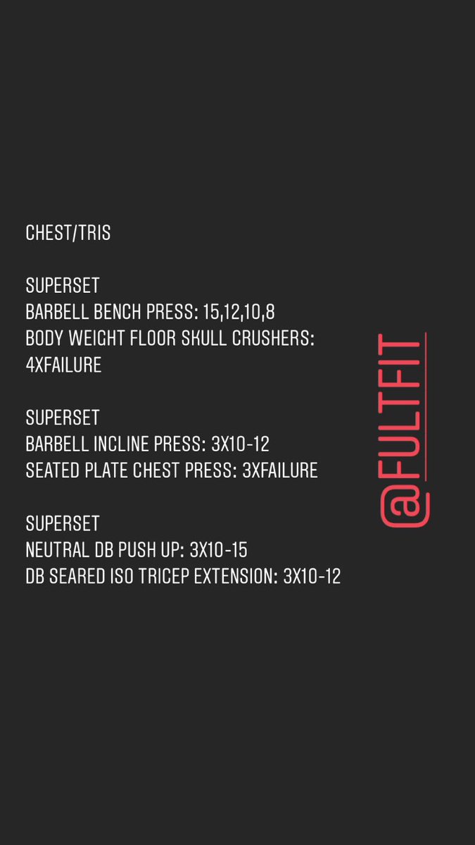 Another 4 piece for the thread(WE BACK IN THE GYM!!!!) Legs/Chest&tris/Back/Arms I’m going to continue to upload to this thread with 4 workouts at a time