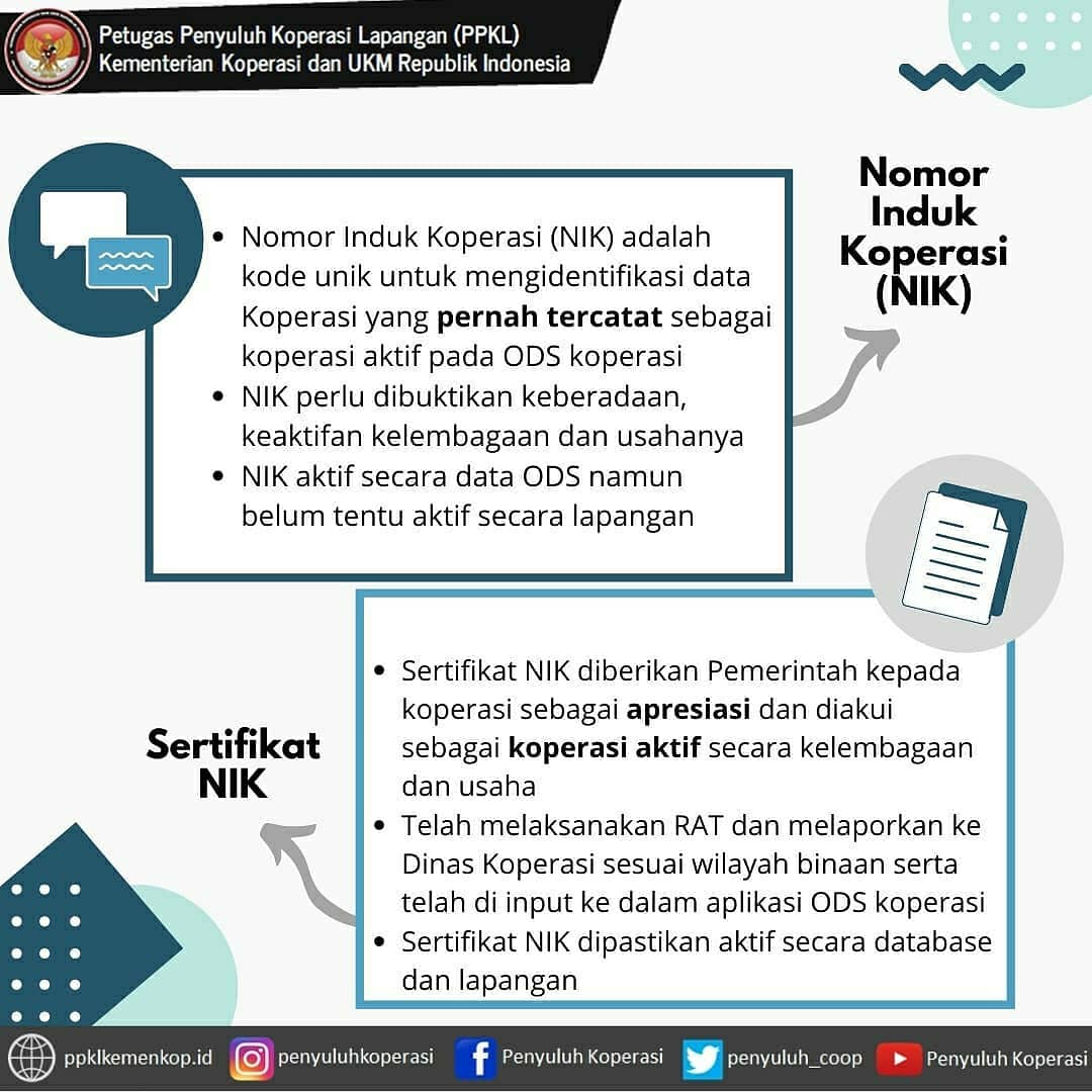 HadiViendi's tweet photo. #Repost @penyuluhkoperasi
Yang masih suka salah menyebut antara Nomor Induk Koperasi (NIK) dan Sertifikat Nomor Induk Koperasi bisa simak slide berikut ya Sobat
#penyuluhkoperasi #ppkl #ppklkemenkop #KemenkopUKM #koperasikeren #sertifikatnik #ppklbarsel #ppklkalteng https://t.co/yz4QDTxJed