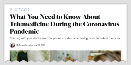 Medici_app's tweet photo. Medici's Dr. Stephanie Kreml speaks with The Oprah Magazine on how telemedicine is providing peace of mind to patient and provider. Check it out at https://t.co/ycvrHVG0v9 #medicimd #telehealth #mediciapp #medicihealth #telemedicine #virtualcare #oprah #oprahmagazine https://t.co/rxID4StMUT