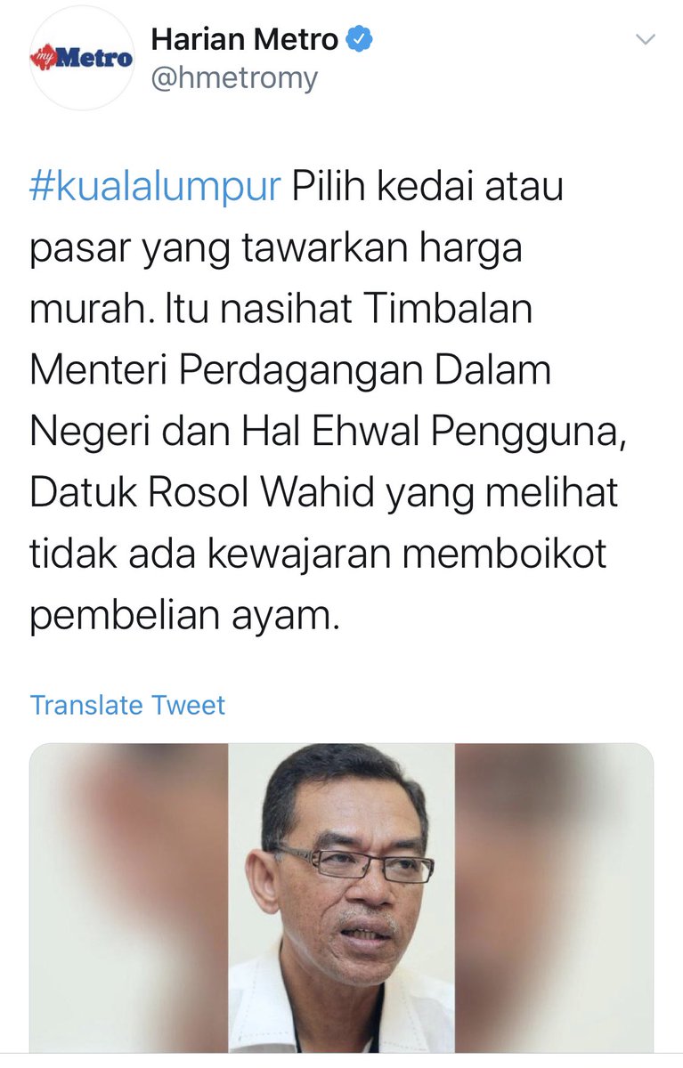 Syahredzan Johan on Twitter: &quot;Rakyat merungut sebab ayam makin mahal.  KPDNHEP lambat bertindak, Menteri entah di mana. Apa nasihat Timbalan  Menteri pada rakyat? “Pilihah kedai yang murah”.… https://t.co/ZhbEQU9BRo&quot;