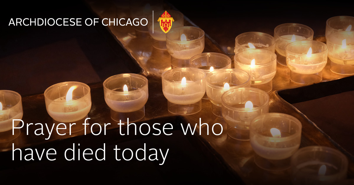 Lord, we grieve the passing of our sisters and brothers who have died this day. We commend them to your tender mercy, confident that nothing, not even death, will separate us from your love. We ask this in Jesus’ Name. AMEN.
archchicago.org/news-release/-…