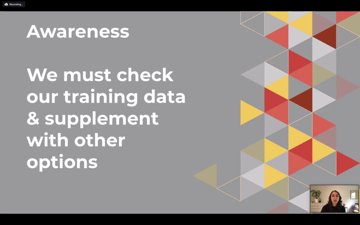 womxnlevelup's tweet photo. This is where data cleaning is so important. Check data for bias and supplement with other options. 
- @EvaSasson #WomenInSTEM #womxnlevelup #MachineLearning https://t.co/hCspWsvptd
