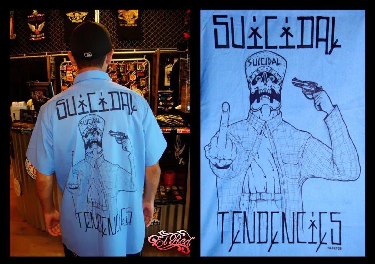 LuicidalA's tweet photo. Old button shirt I use to have in 2008. 
#suicidaltendencies #oldschool #doityourself #drawing #ArtistOnTwitter #art #suicidal #punkrock #punkhardcore #luicidal https://t.co/dQsose6JWE