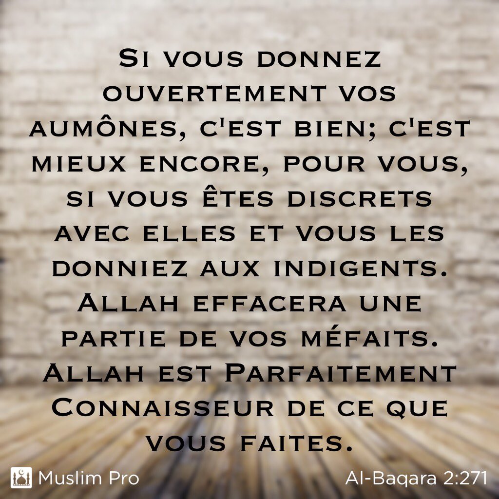 RappelEntreMuz's tweet photo. Surat Al Baqara — verset 271 https://t.co/BFtMWVDcmL