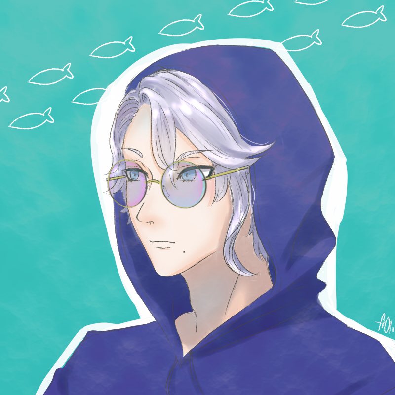 ツイステ 拙者真面目な推しにチャラついた服を着させる侍と申す者 屋内でサング ﾌﾛﾛﾛｰﾝ𓂃 𓈒𓏸のイラスト