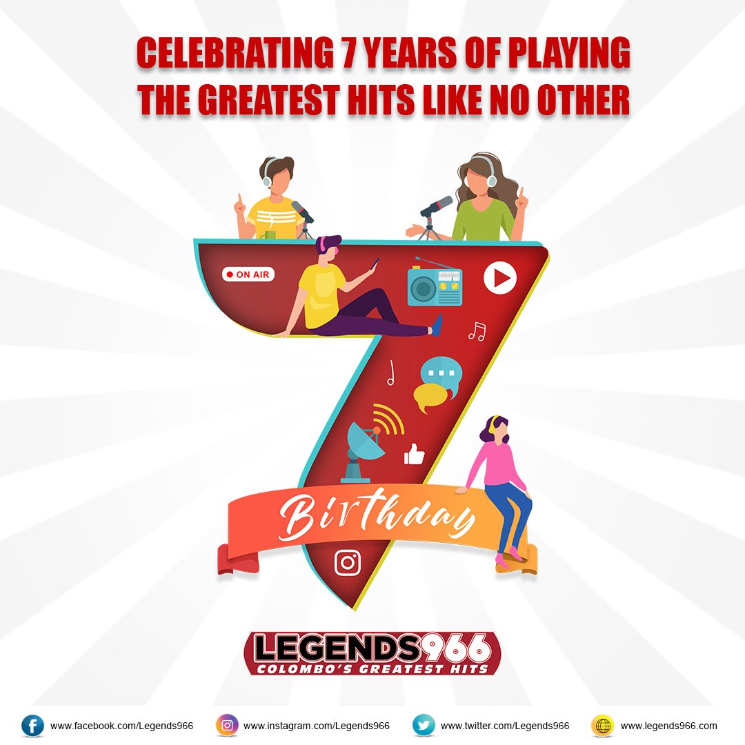 legends966's tweet photo. Tune in TODAY as we celebrate 7 years of playing Colombo’s greatest hits like no other!

#LegendsTurns7 #ColombosGreatestHits #Colombo #SriLanka #Legends966 https://t.co/8VipbIJWbA