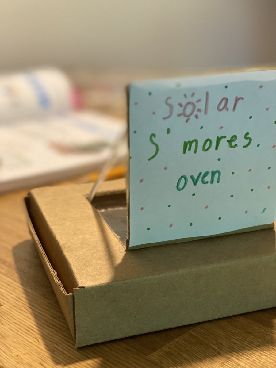My kid is making things using her Curious Jane book. Today she made a solar oven using a small pizza box. 

She placed her s’mores in her oven and left it on in the sun for a few minutes. She was so happy with the results. 

We ❤️ Curious Jane. 

#solarenergy #poweredbygirls 💪🏽