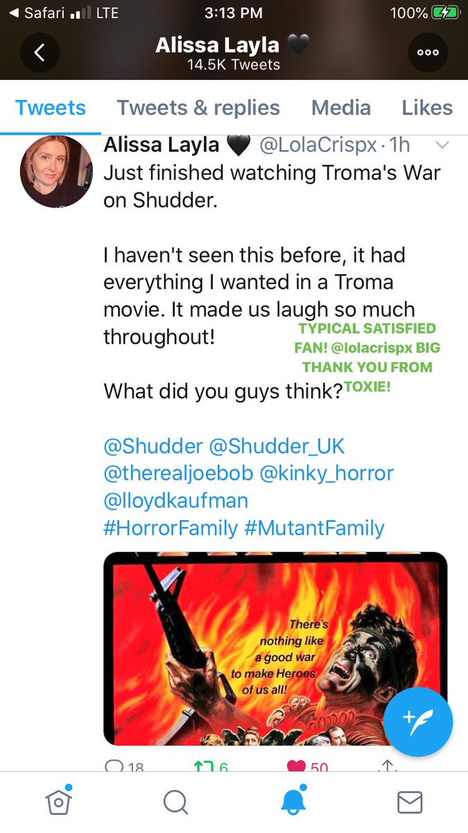 lloydkaufman's tweet photo. Don’t forget 2 sign up 4 @watchTromaNow !! ITS THE ONLY WAY TO WATCH @mutantblast And 1000 uncensored Director cuts of Features, shorts, Docs, filmmaking lessons /secrets and music videos! Also @Return2NukeEmV2 is avail for rental or purchase only 4.99mo SUPPORT INDIE ARTISTS https://t.co/QLbpv5nN6O