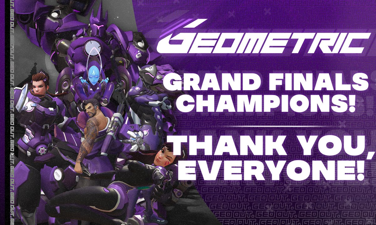 Geometric_OW's tweet photo. WE DID IT! GEOMETRIC IS YOUR NOVICE GRAND CHAMPIONS!! THANK YOU TO OUR TEAM, STAFF, AND FANS WHO WERE WITH US THE WHOLE WAY HERE! WE LOVE AND APPRECIATE YOU ALL! YOU ARE A PART OF OUR FAMILY NOW! GGS WISDOM, IT WAS A GREAT GAME!!
@WisdomAcademyOW
#GeoOut #GeoIsOurFamily https://t.co/9xNN8LUFR3
